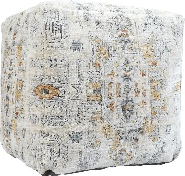 Ceasart Light Gray Pouf