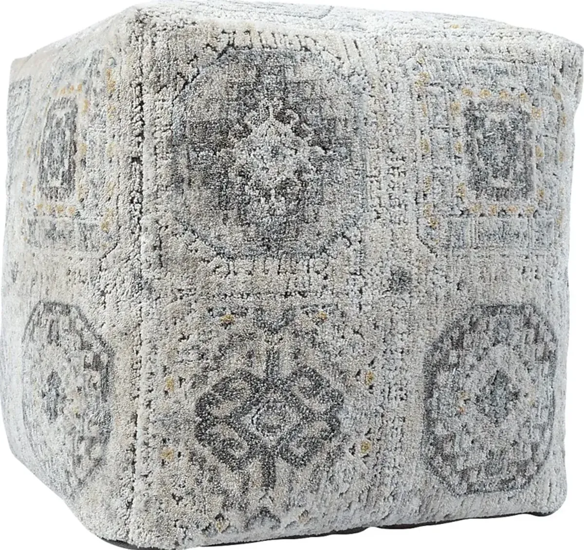 Obasie Light Gray Pouf