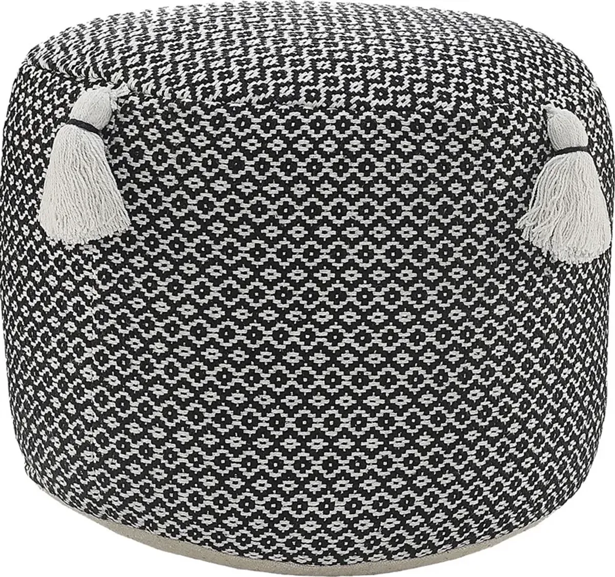 Jasella Black/White Pouf