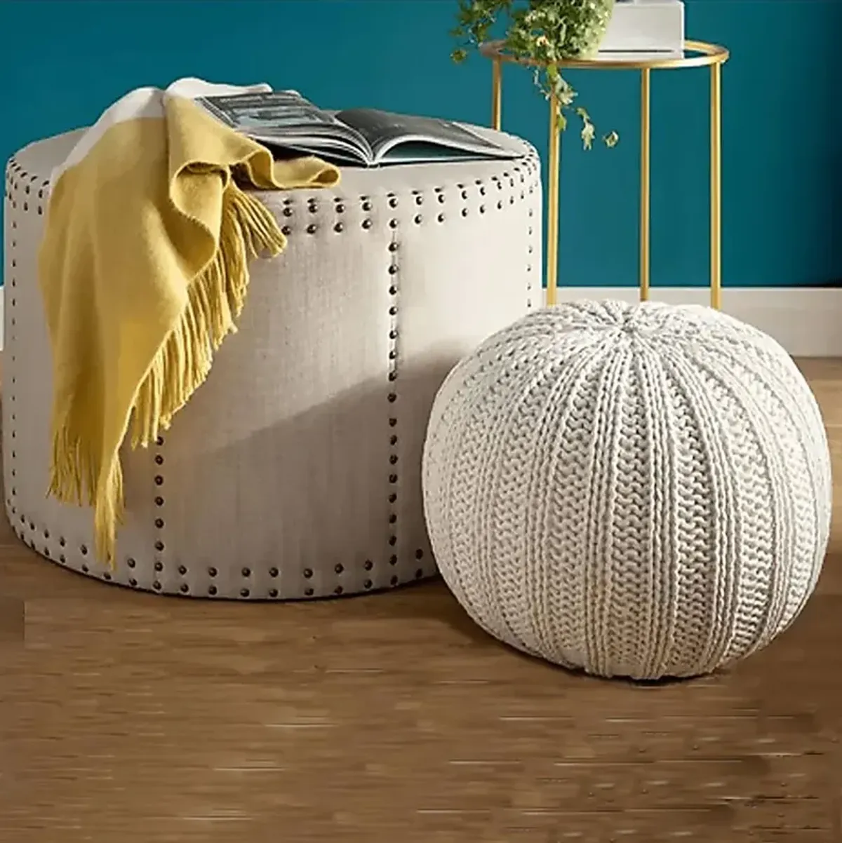 Ayidu Ivory Pouf