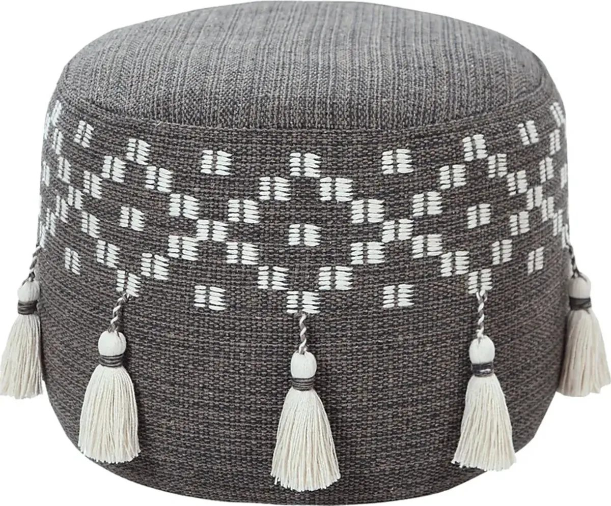 Abumaz Gray/Tan Pouf