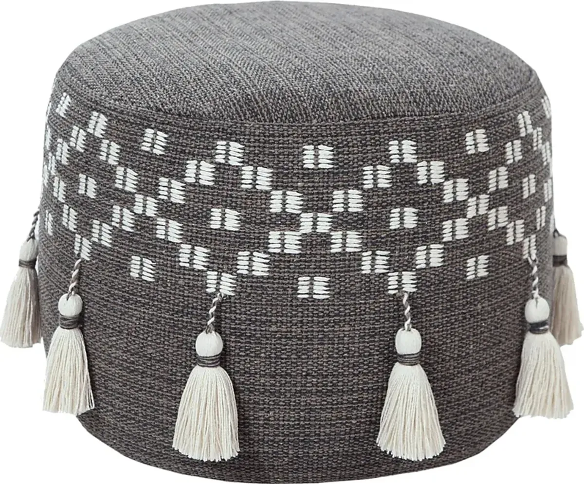 Abumaz Gray/Tan Pouf