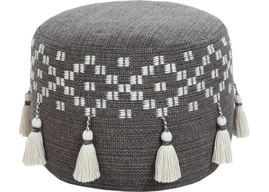 Abumaz Gray/Tan Pouf