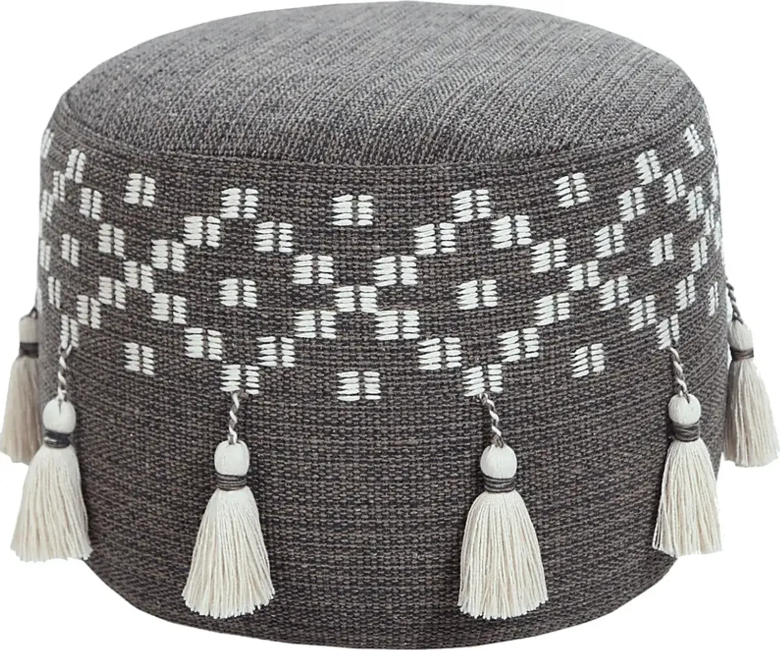 Abumaz Gray/Tan Pouf