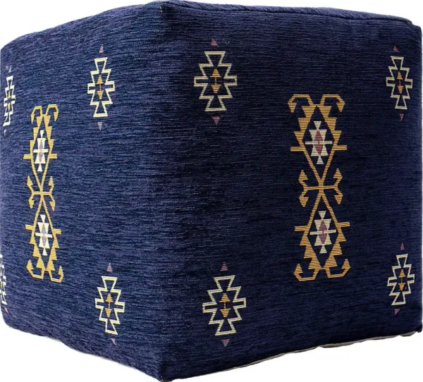 Epama Navy/Yellow Pouf