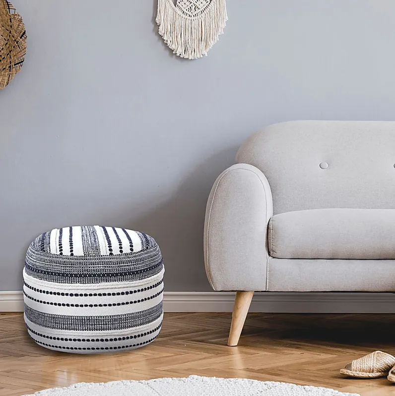 Mursili Navy/Ivory Pouf