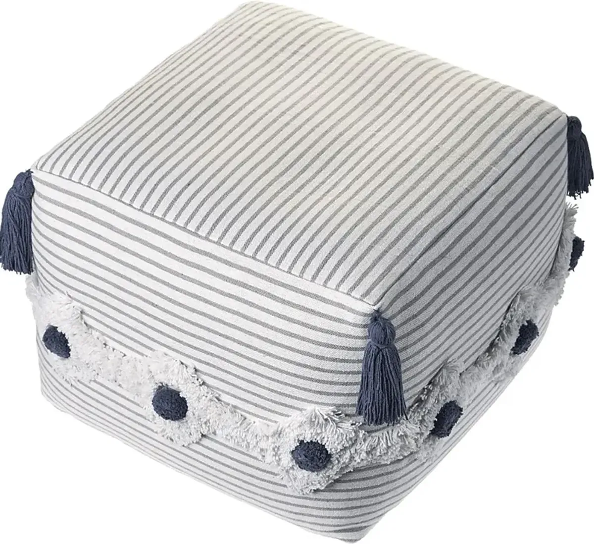 Zenole Gray/Ivory Pouf