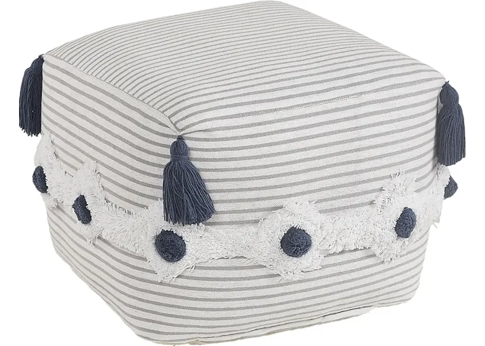 Zenole Gray/Ivory Pouf