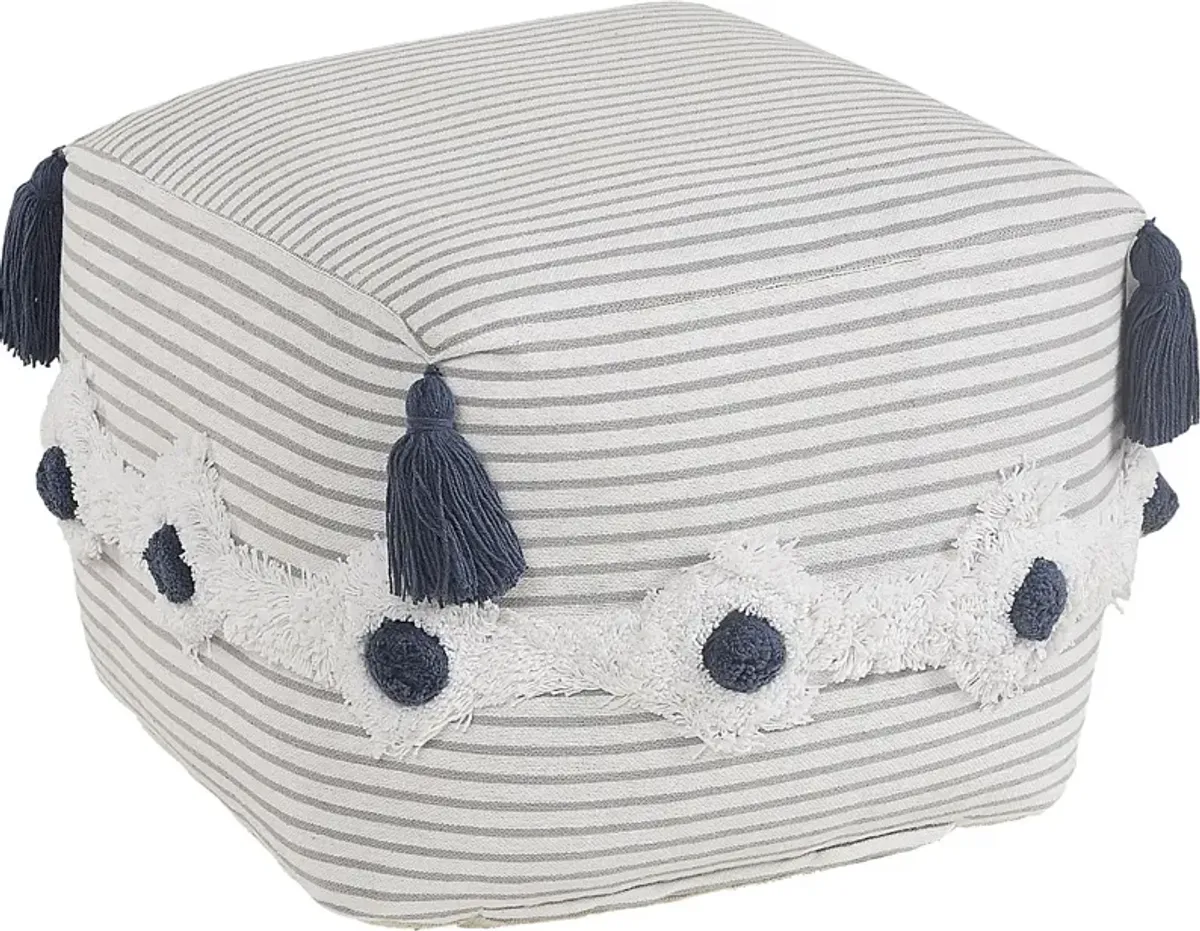 Zenole Gray/Ivory Pouf