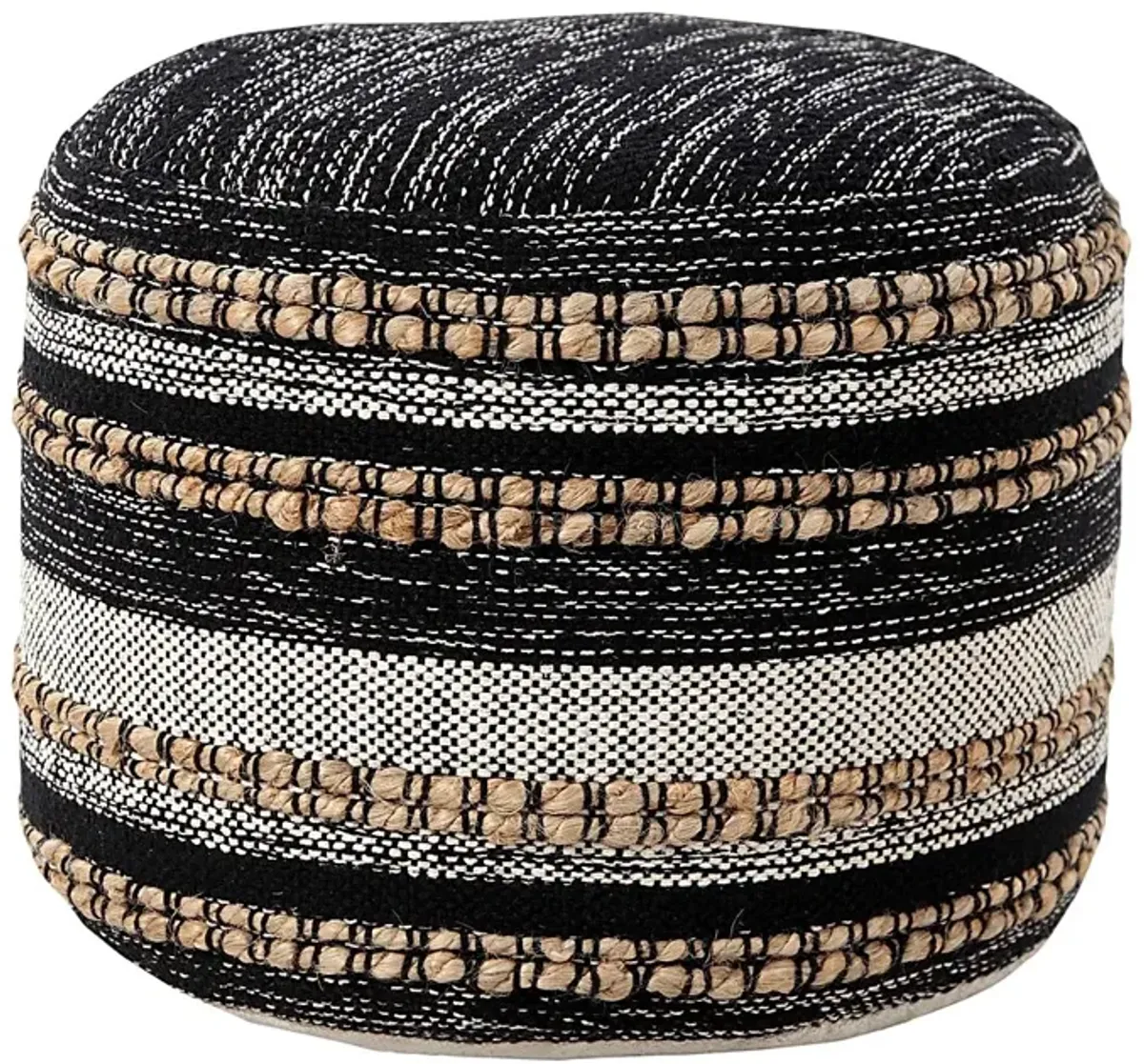 Naiyoni Black/Tan Pouf