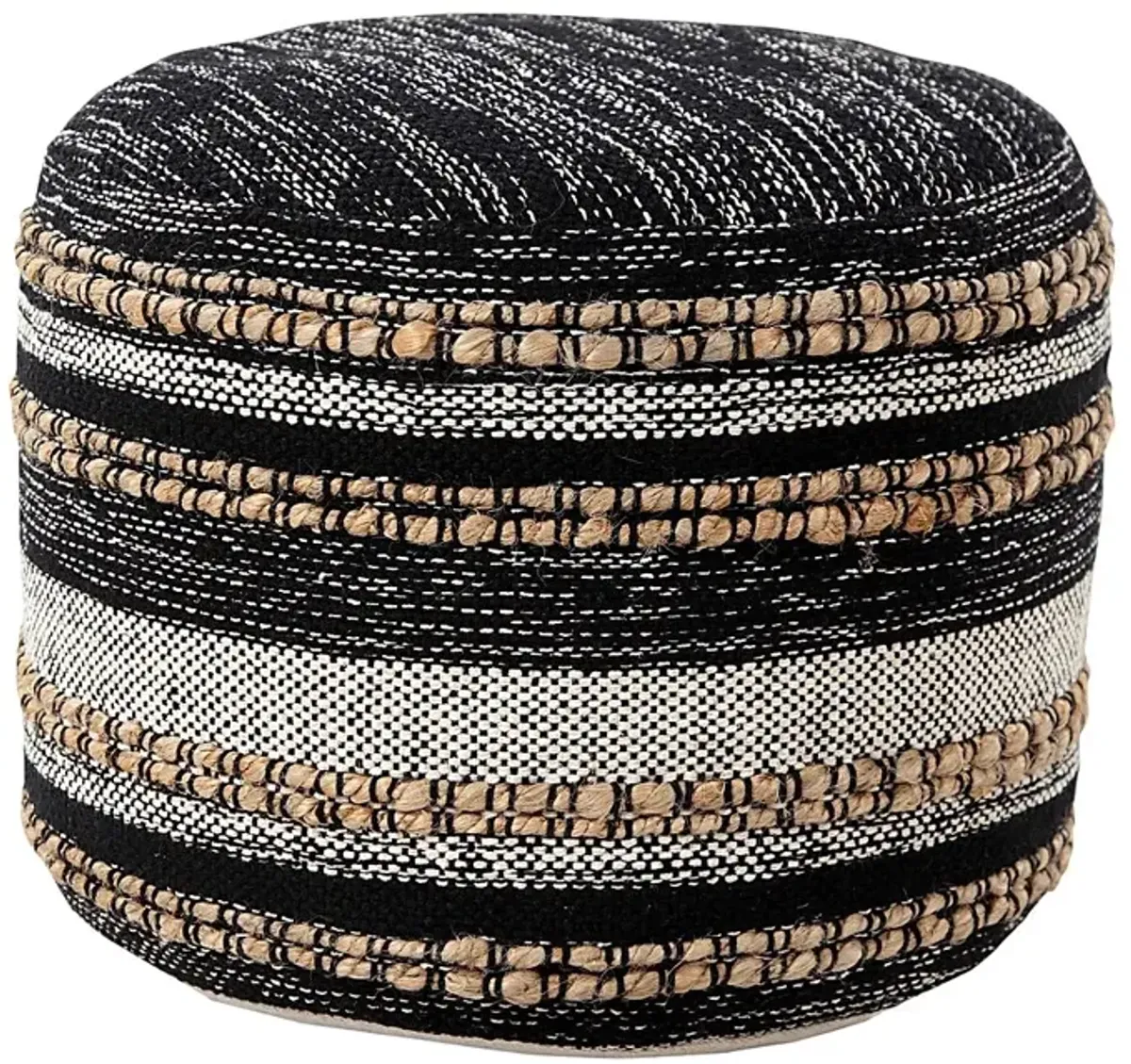 Naiyoni Black/Tan Pouf