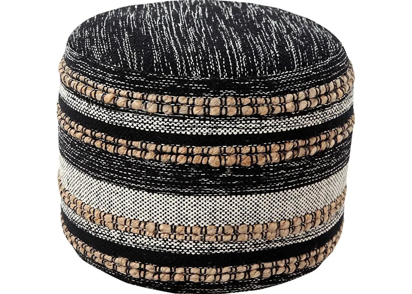 Naiyoni Black/Tan Pouf