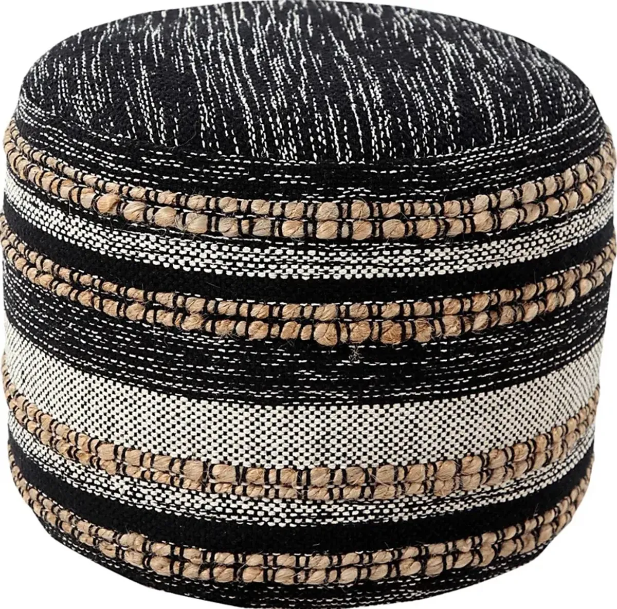 Naiyoni Black/Tan Pouf