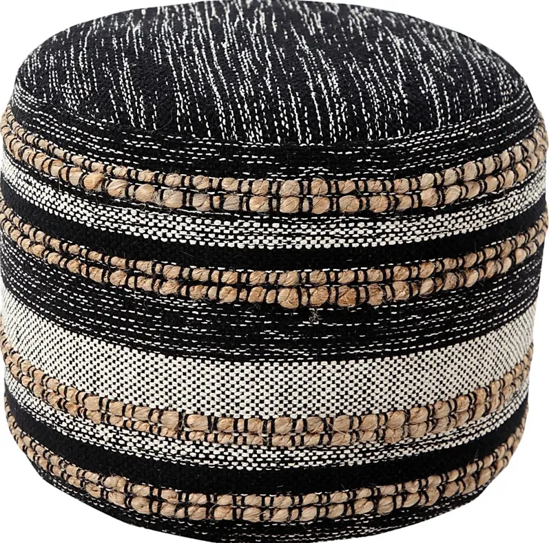 Naiyoni Black/Tan Pouf