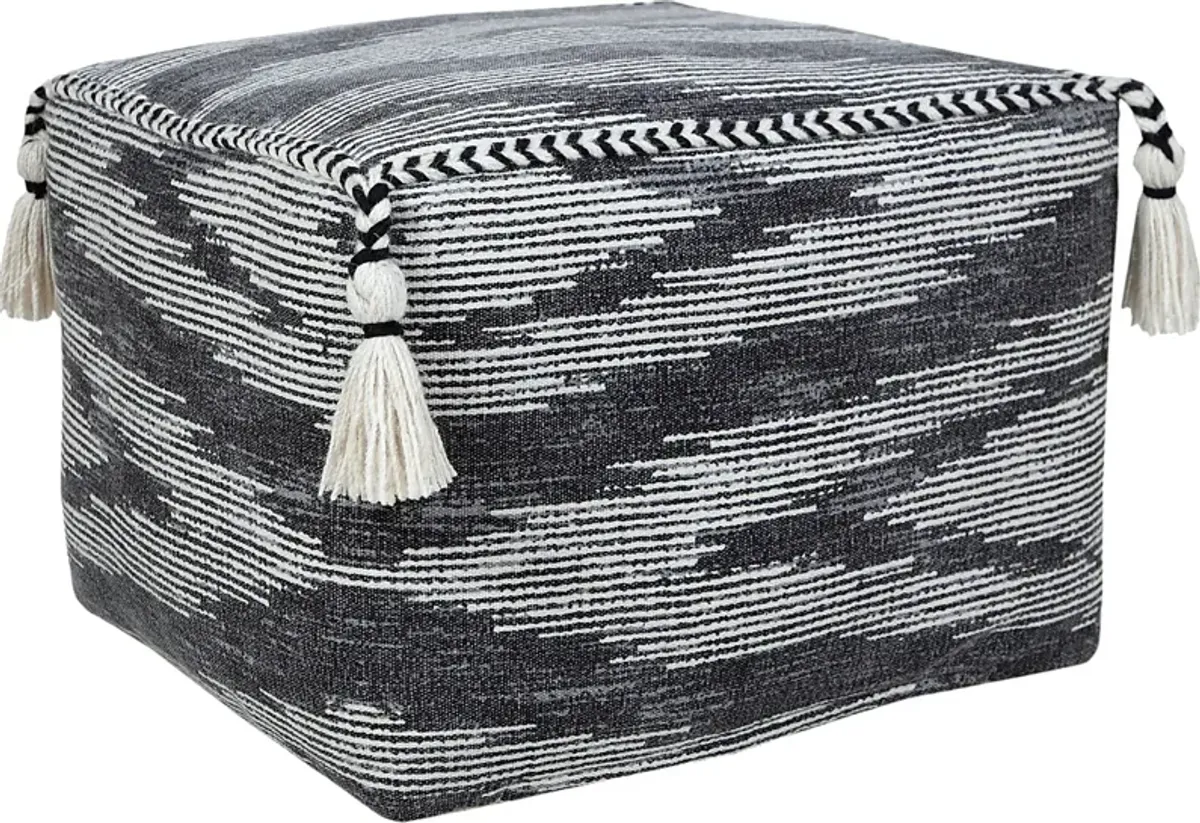 Pasemu Gray/Black Pouf