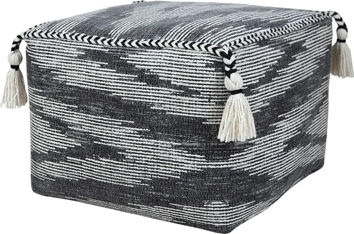 Pasemu Gray/Black Pouf