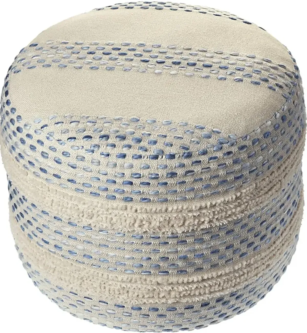 Tilana Blue/Cream Pouf