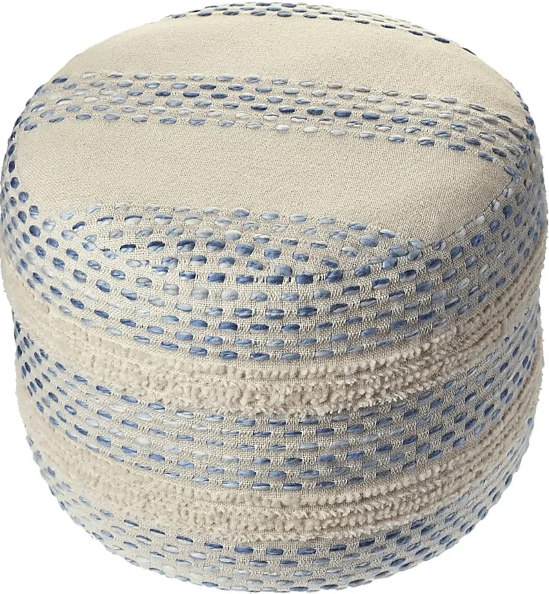 Tilana Blue/Cream Pouf