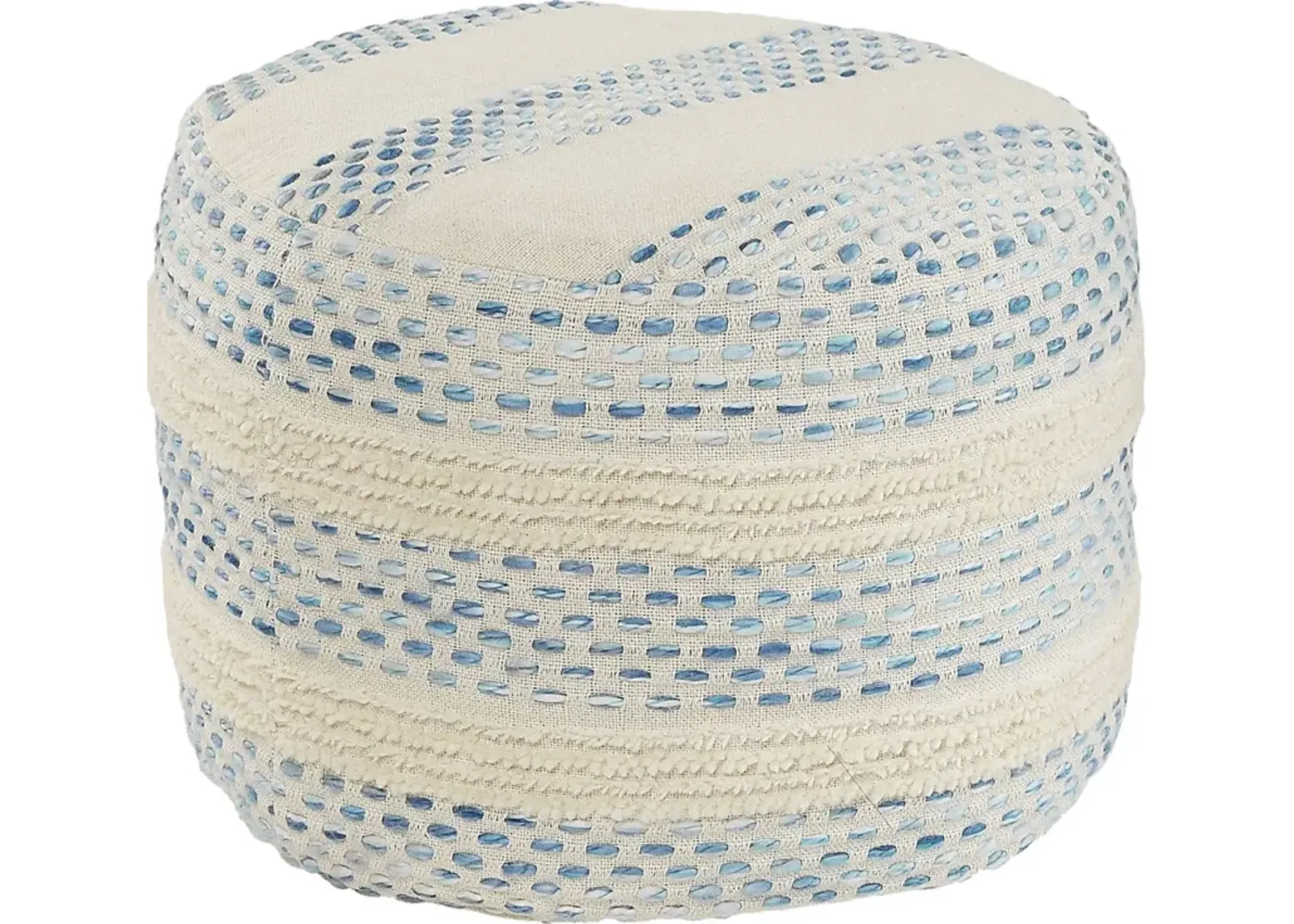 Tilana Blue/Cream Pouf