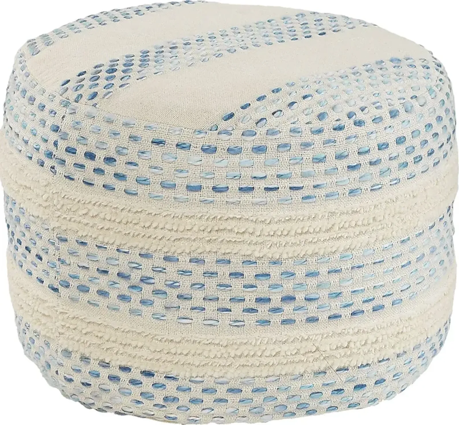 Tilana Blue/Cream Pouf