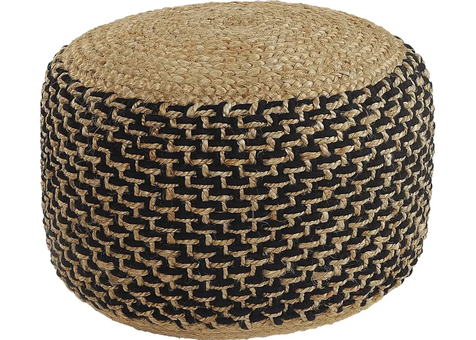 Nanika Natural/Black Pouf