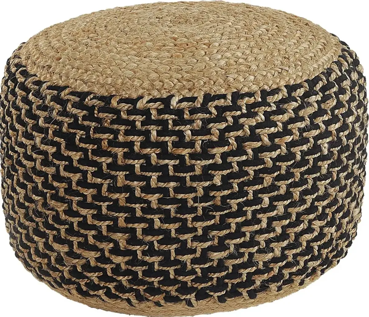 Nanika Natural/Black Pouf