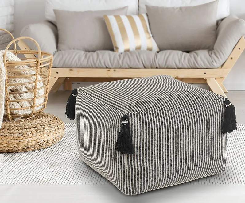 Witboi Gray/Black Pouf