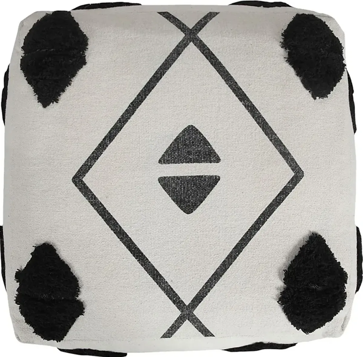 Ehsan Black/White Pouf