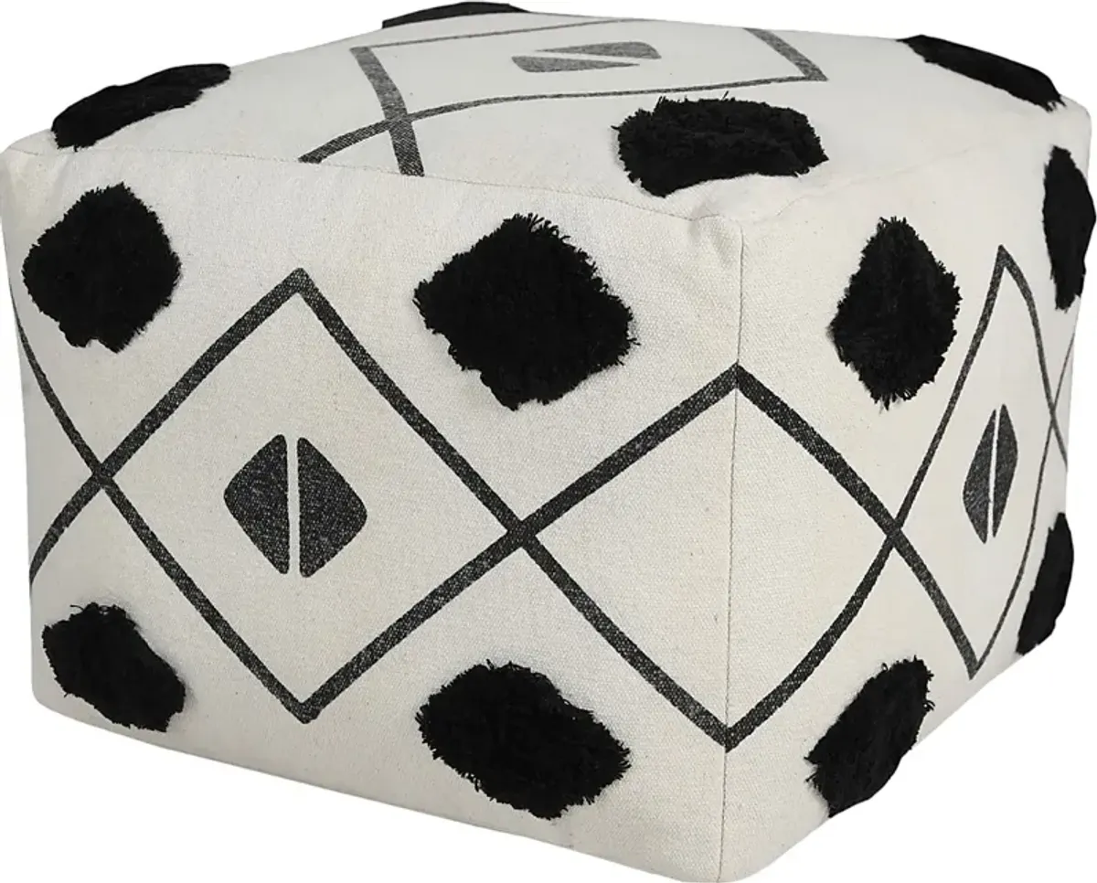 Ehsan Black/White Pouf