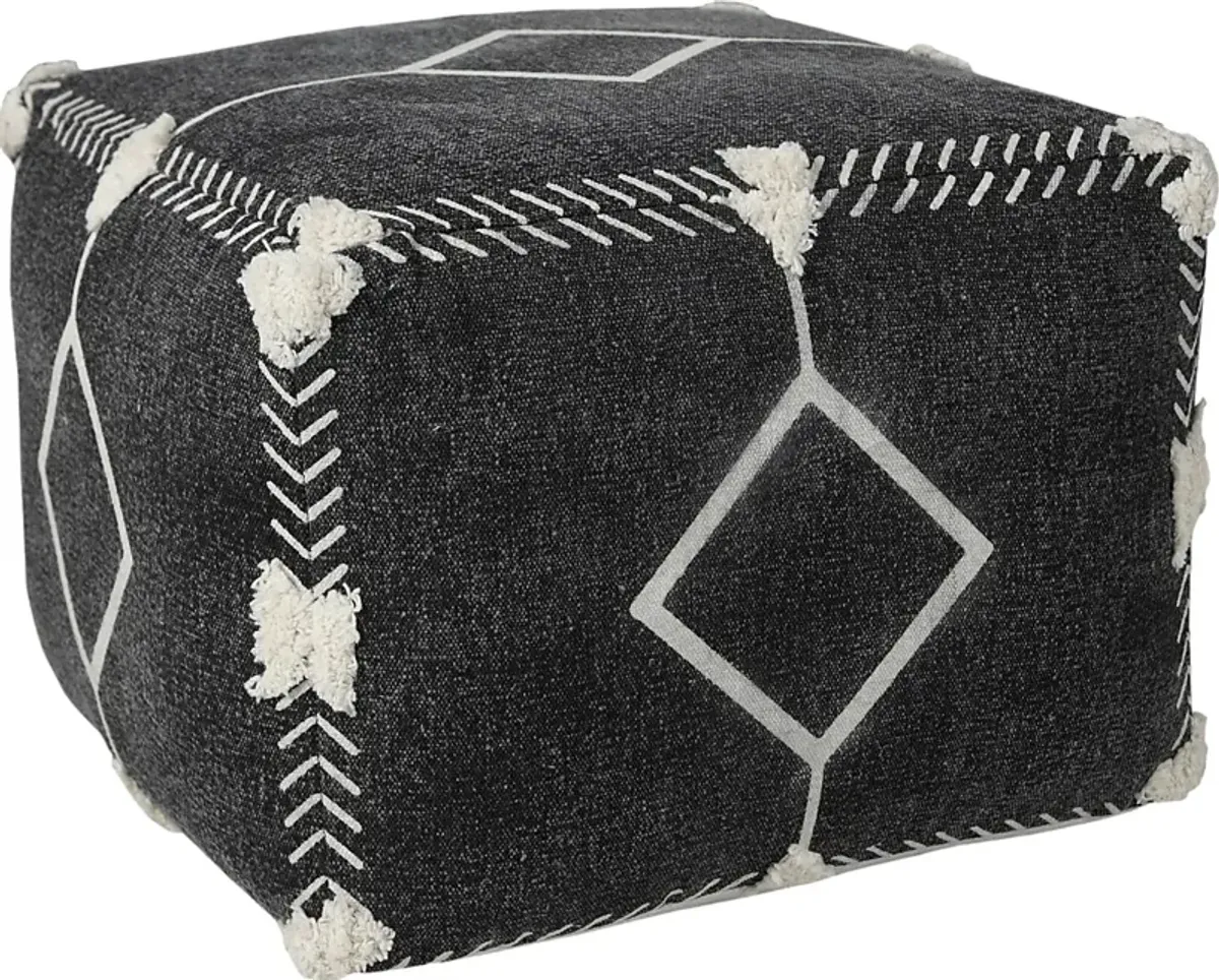 Glasella Black/White Pouf