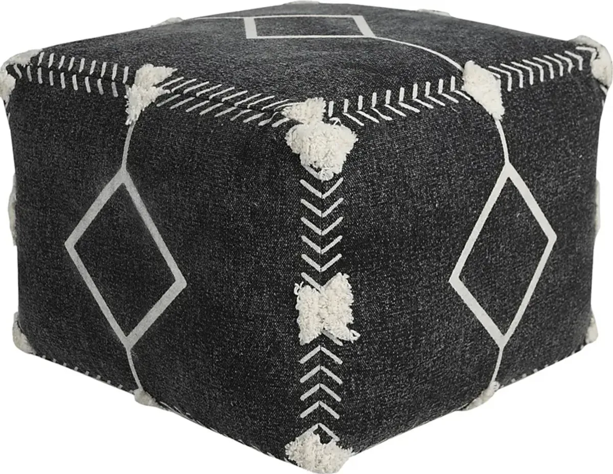 Glasella Black/White Pouf