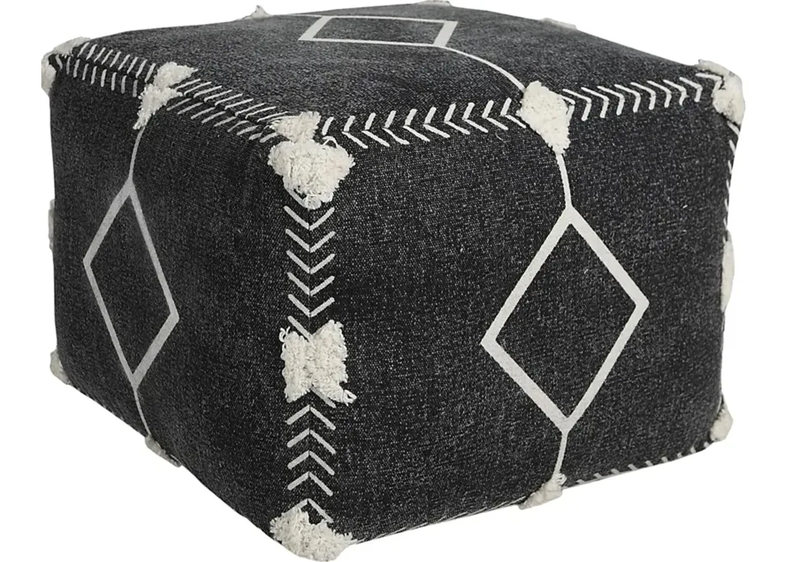 Glasella Black/White Pouf