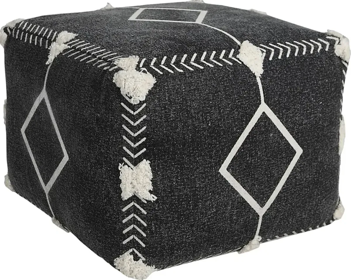 Glasella Black/White Pouf