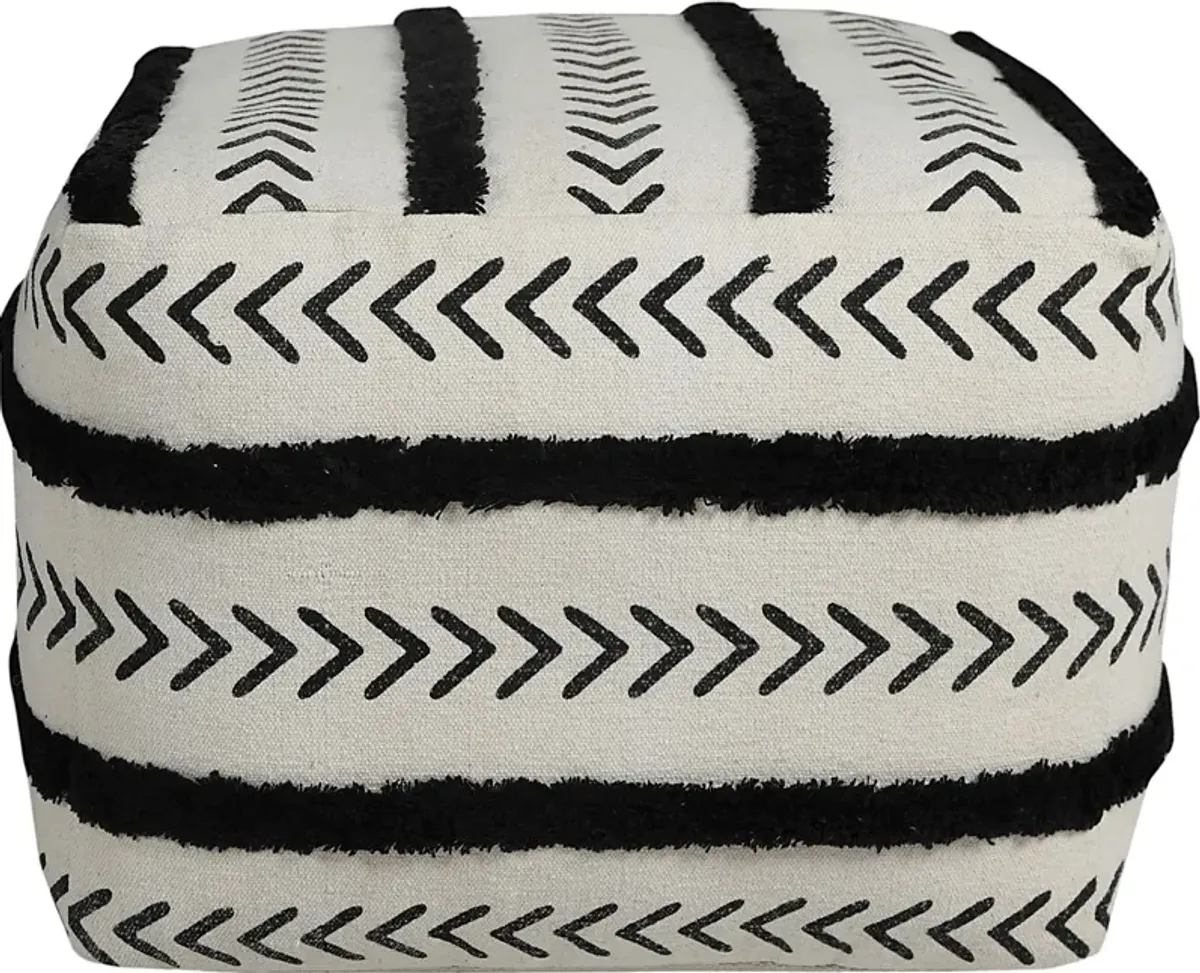 Emgen Black/White Pouf