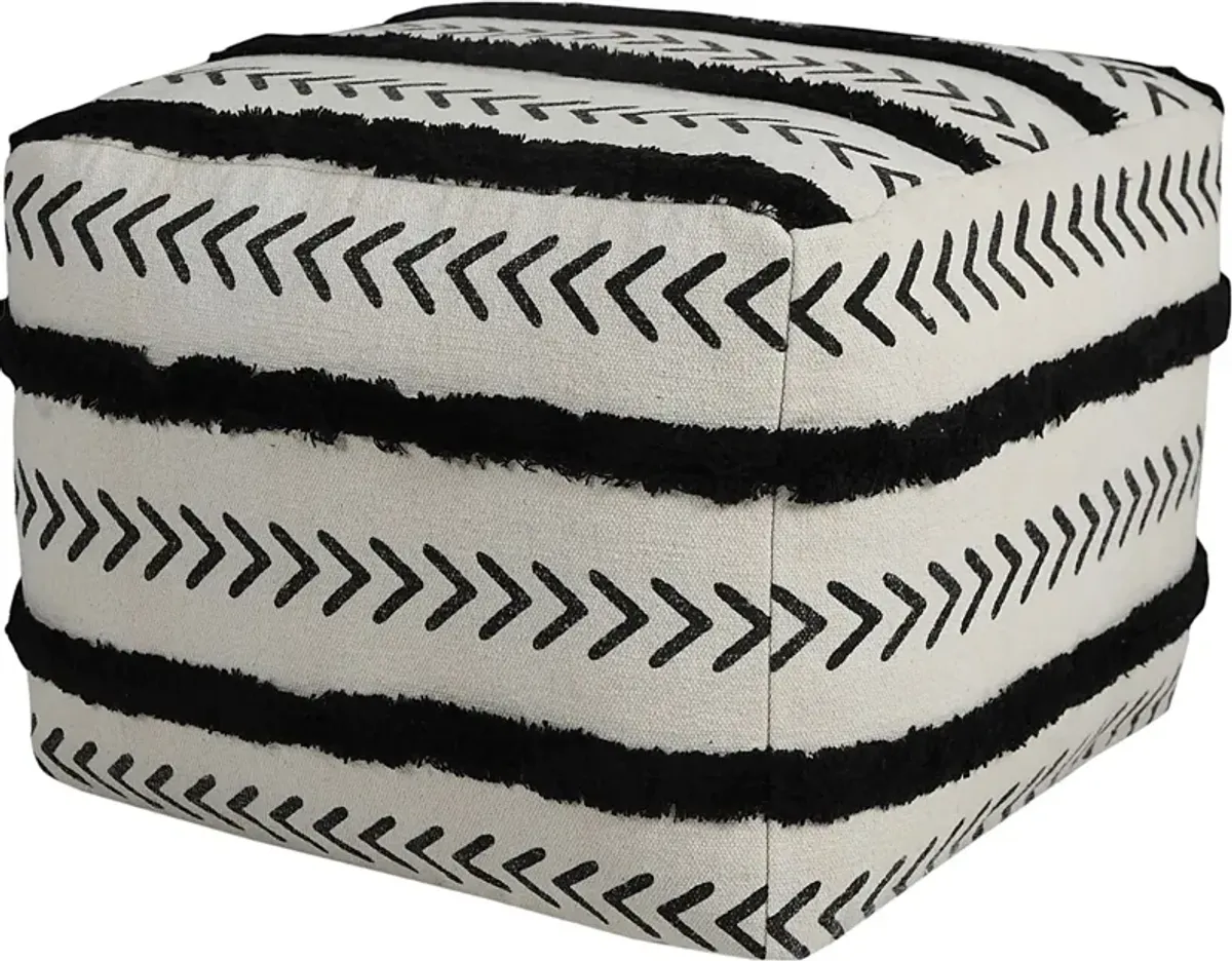 Emgen Black/White Pouf