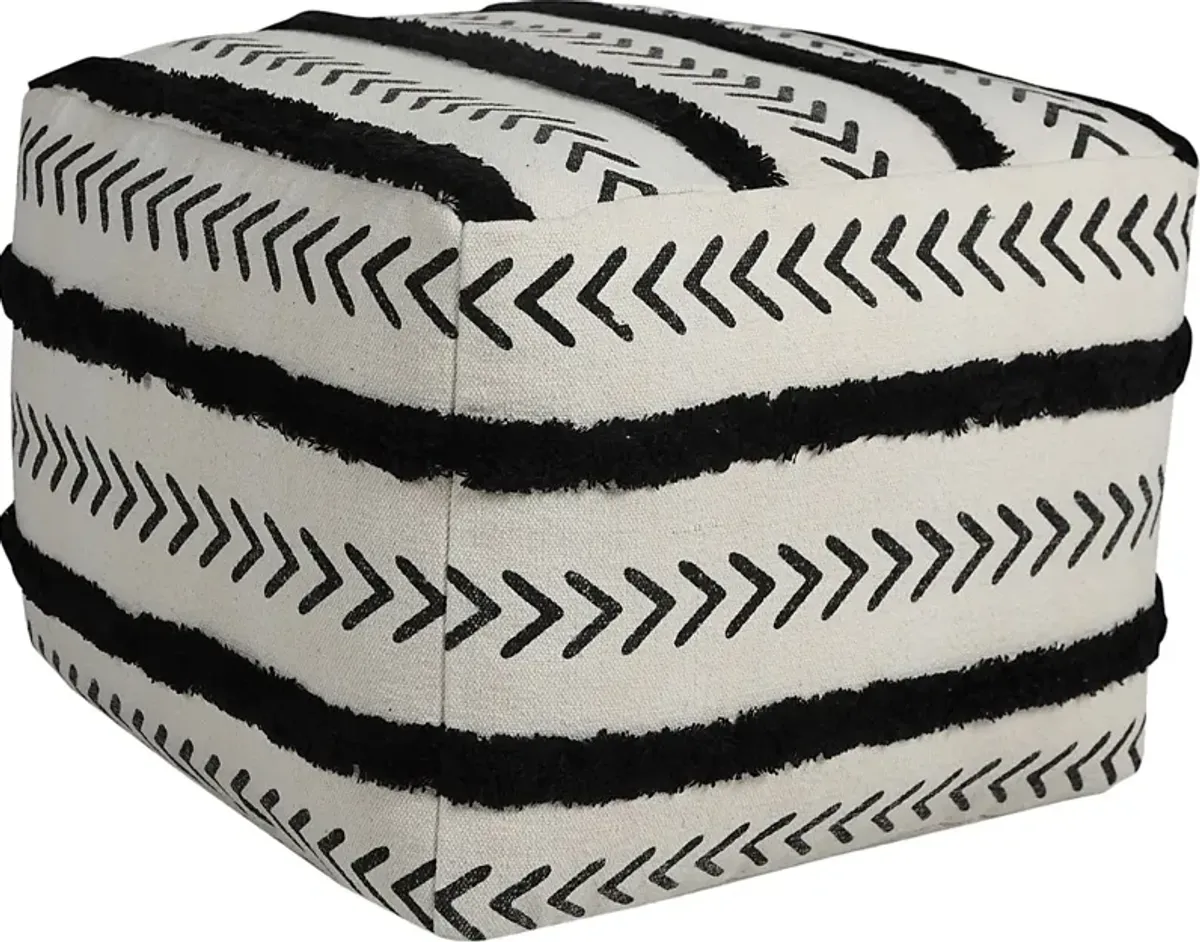 Emgen Black/White Pouf