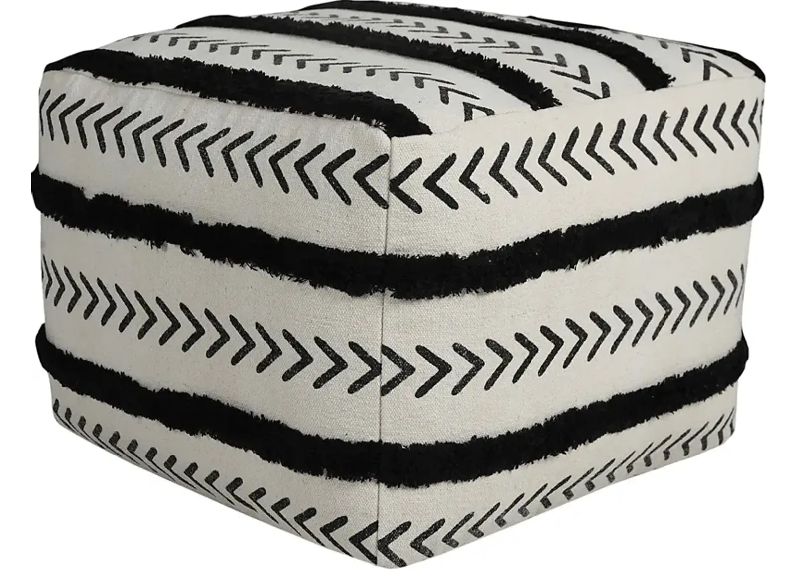 Emgen Black/White Pouf