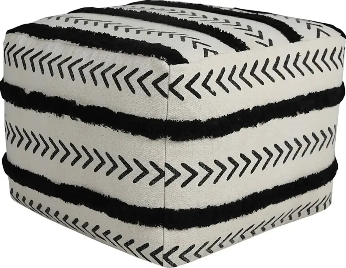 Emgen Black/White Pouf