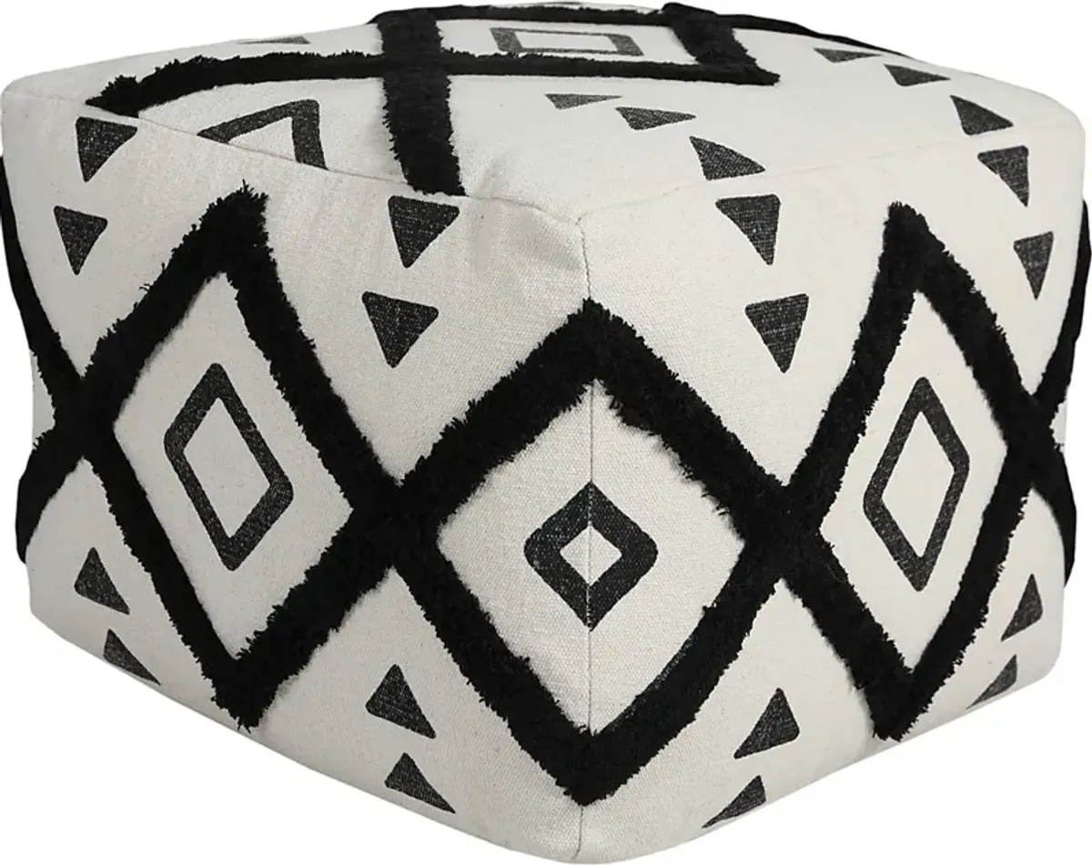 Conseld Black/White Pouf