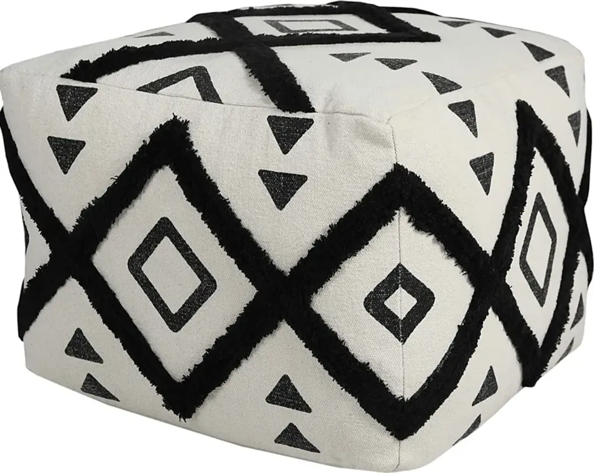 Conseld Black/White Pouf