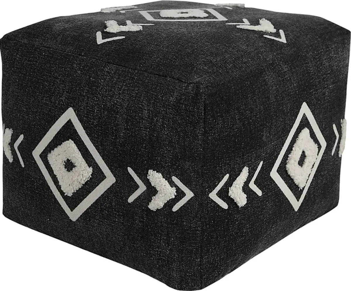 Fuana Black/White Pouf