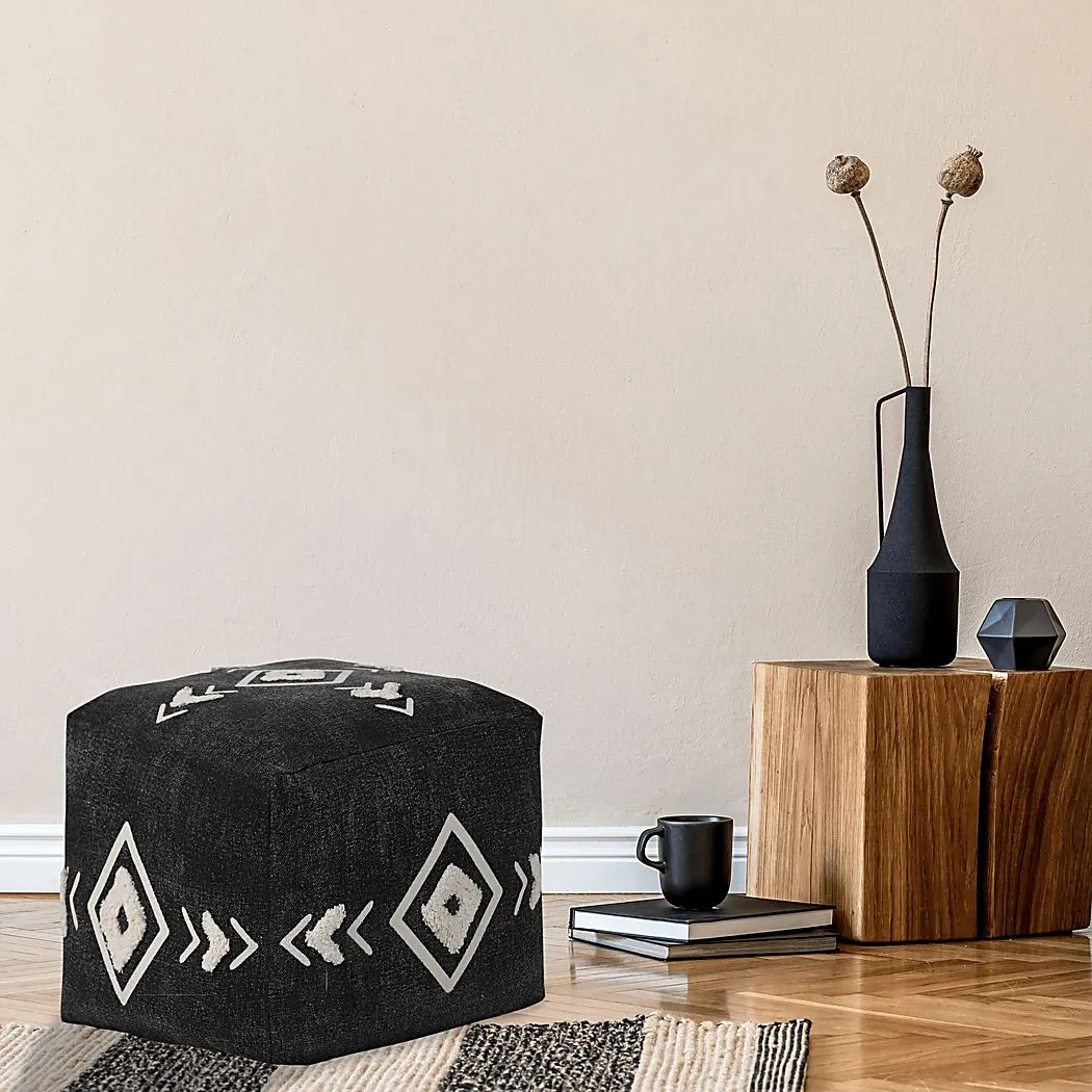 Fuana Black/White Pouf