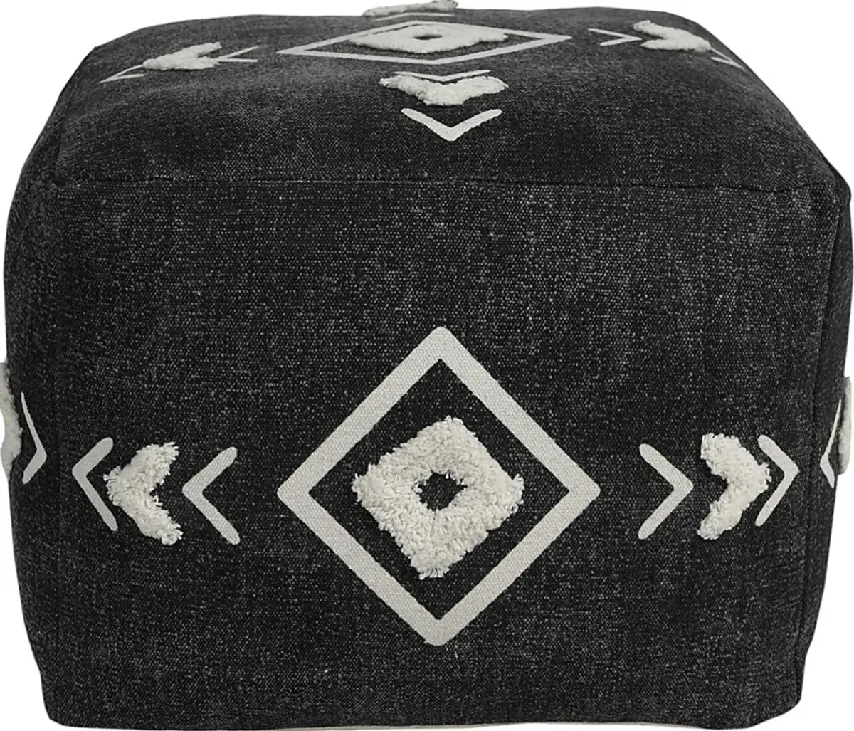 Fuana Black/White Pouf