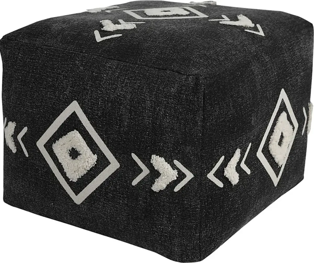 Fuana Black/White Pouf