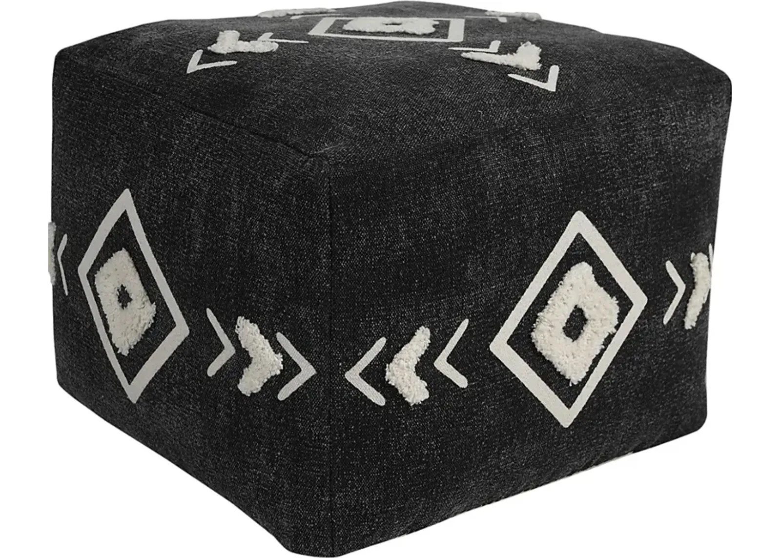 Fuana Black/White Pouf