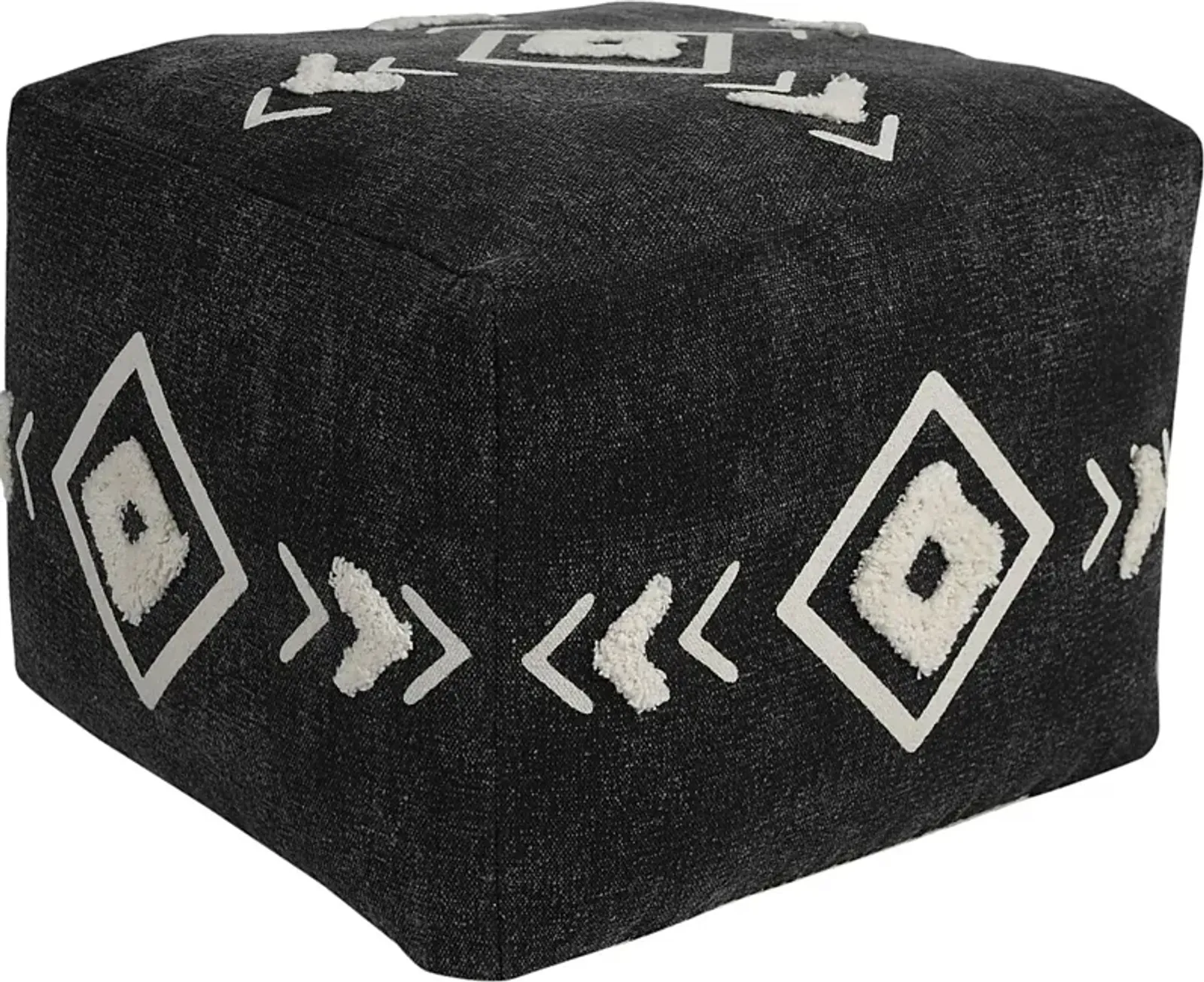 Fuana Black/White Pouf