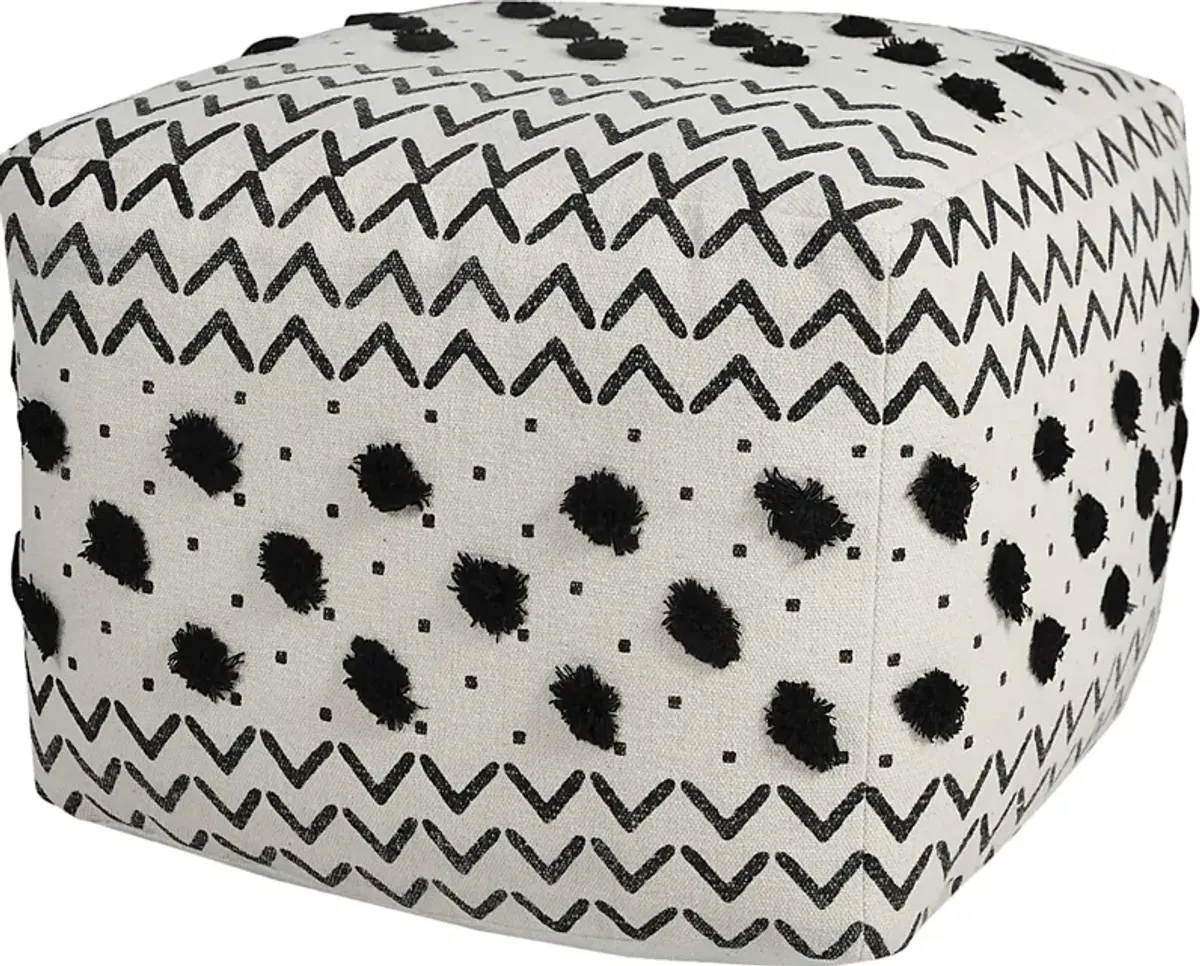 Ausian Black/White Pouf