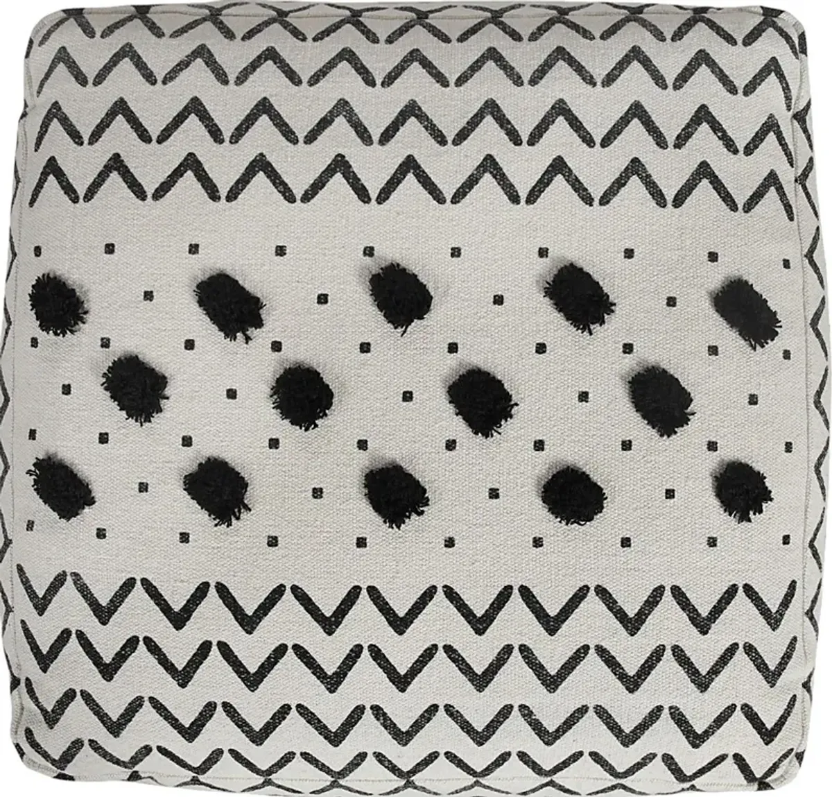 Ausian Black/White Pouf