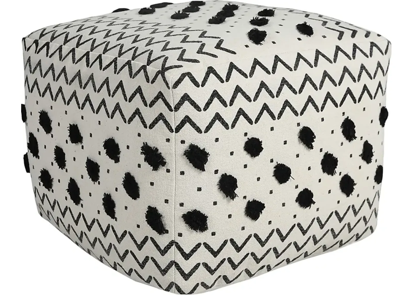 Ausian Black/White Pouf