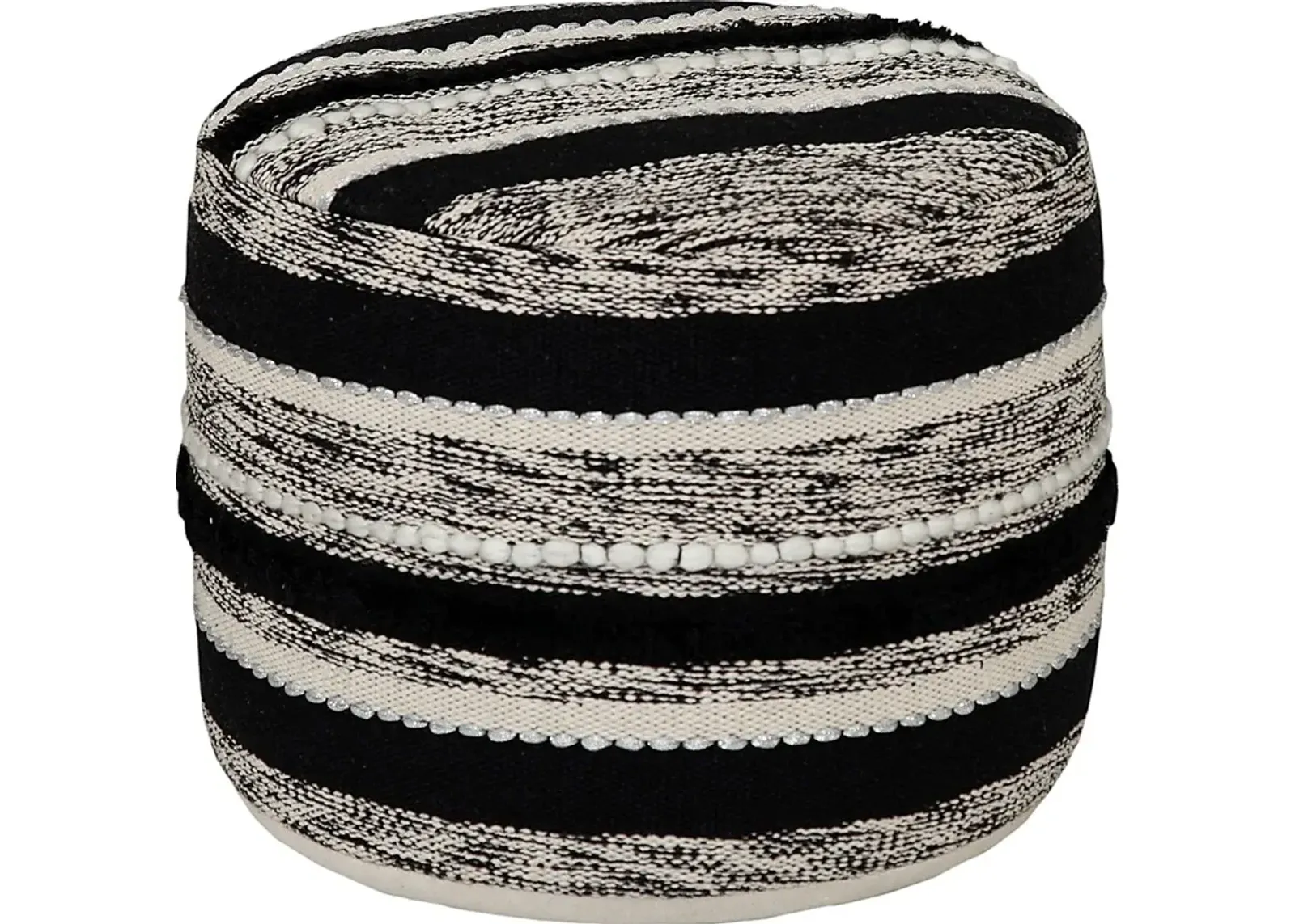 Damoe Black/Natural Pouf